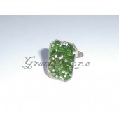 smaragditový prsten čtverec s granulací